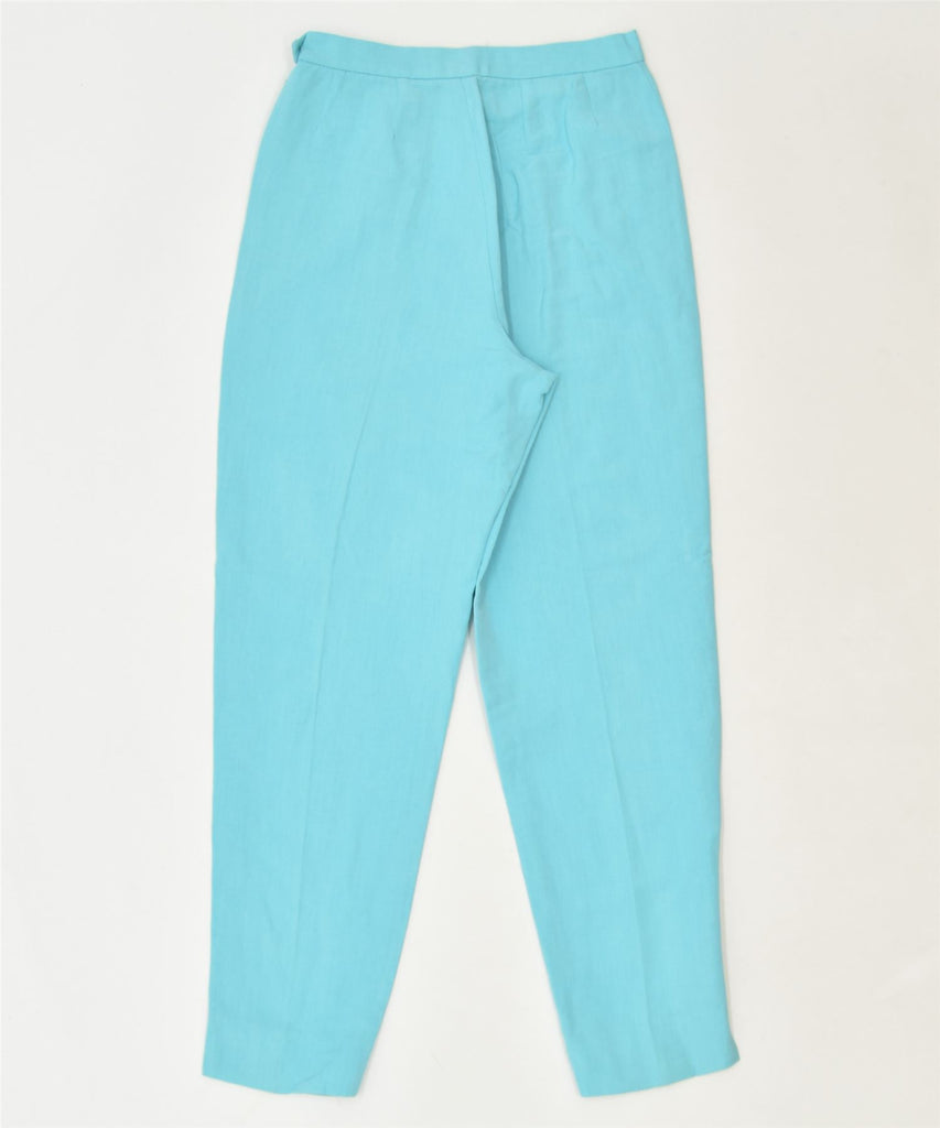 DIANA B. Womens Pegged Casual Trousers W26 L27 Blue Linen Classic Vintage | Vintage | Thrift | Second-Hand | Used Clothing | Messina Hembry 