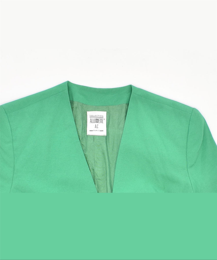 ALLUMETTE A.C Womens Double Breasted Blazer Jacket UK 12 Medium Green | Vintage | Thrift | Second-Hand | Used Clothing | Messina Hembry 