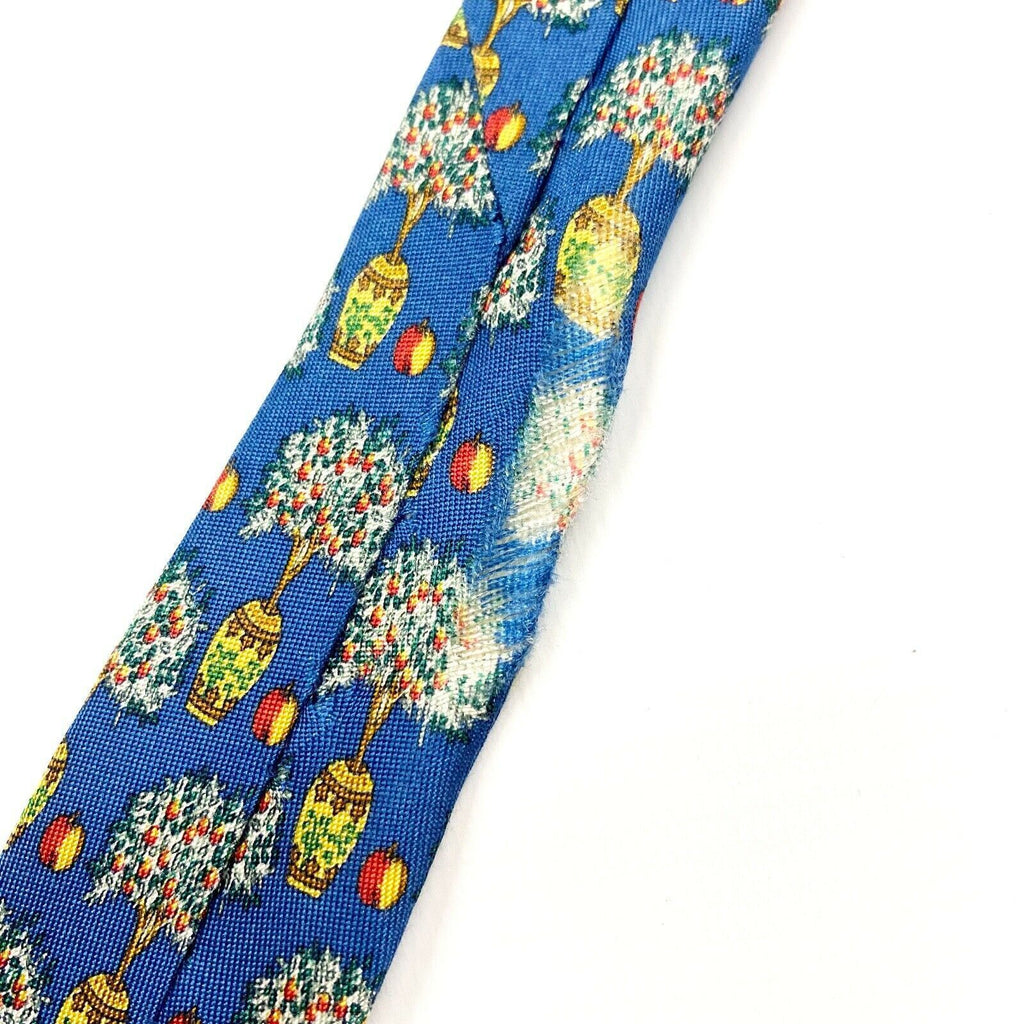 Trussardi Apple Tree Patterned Silk Tie | Vintage Luxury High End Designer VTG | Vintage Messina Hembry | Thrift | Second-Hand Messina Hembry | Used Clothing | Messina Hembry 