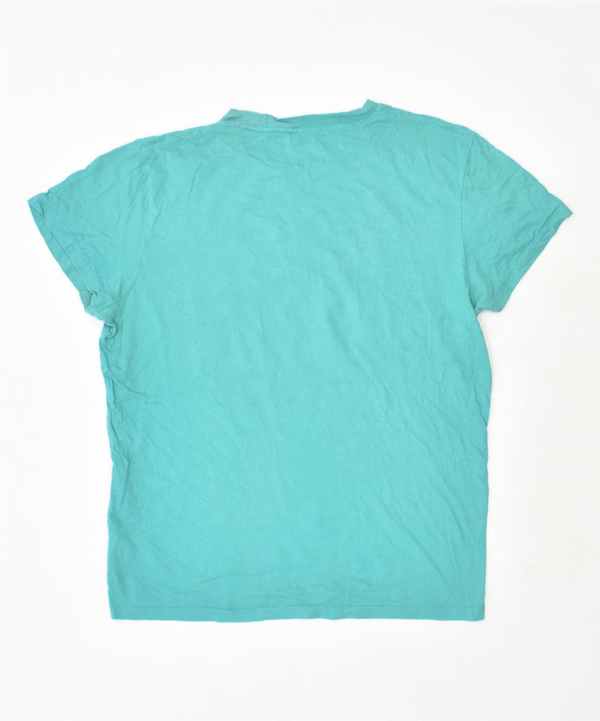 JACK & JONES Mens Graphic T-Shirt Top Medium Turquoise Cotton | Vintage | Thrift | Second-Hand | Used Clothing | Messina Hembry 