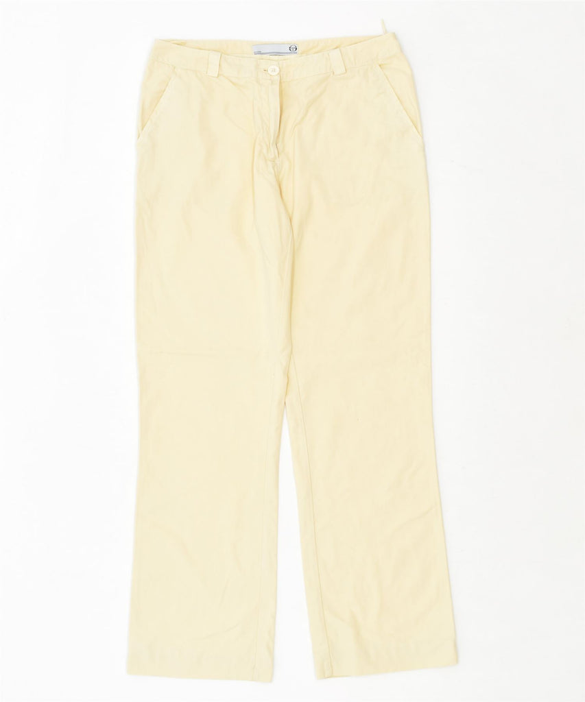 SERGIO TACCHINI Womens Straight Casual Trousers W30 L30 Yellow Cotton | Vintage | Thrift | Second-Hand | Used Clothing | Messina Hembry 