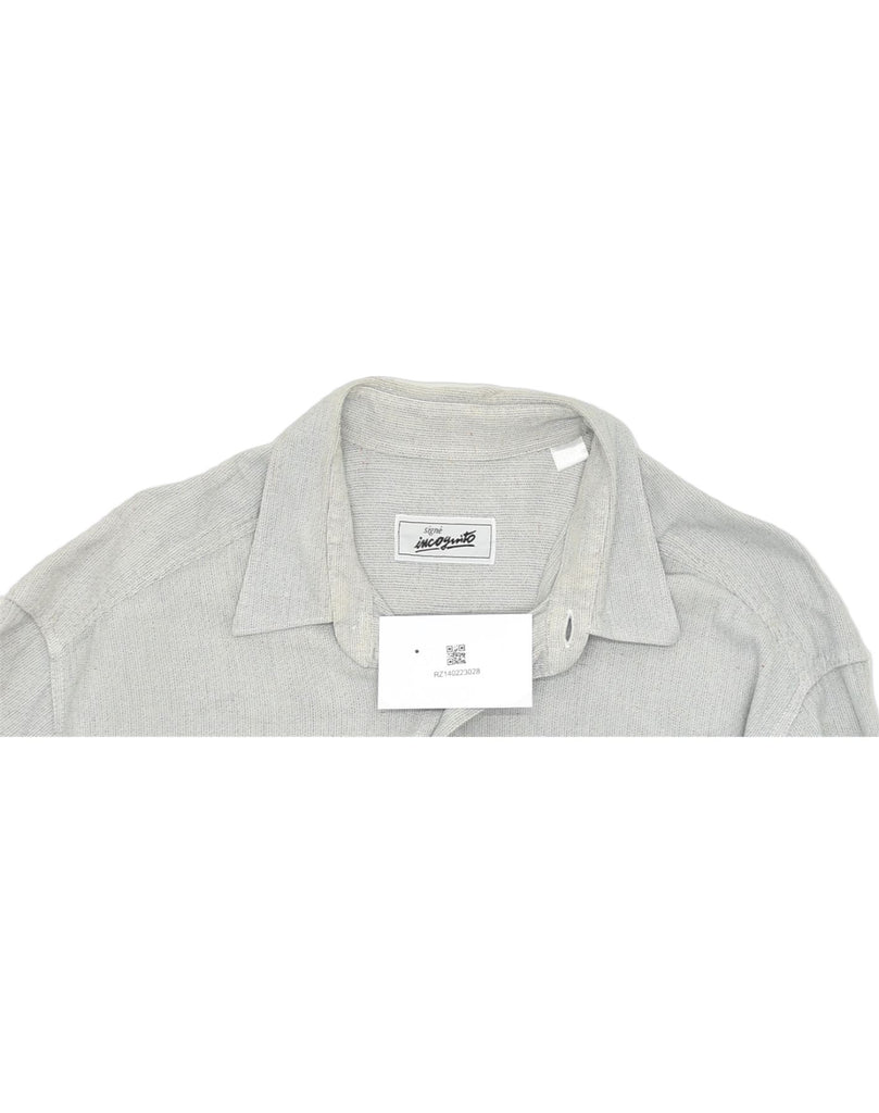 SIGNE INCOGNITO Mens Short Sleeve Shirt XL Grey | Vintage | Thrift | Second-Hand | Used Clothing | Messina Hembry 