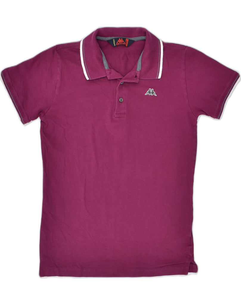 KAPPA Womens Polo Shirt UK 14 Large Maroon Cotton | Vintage | Thrift | Second-Hand | Used Clothing | Messina Hembry 