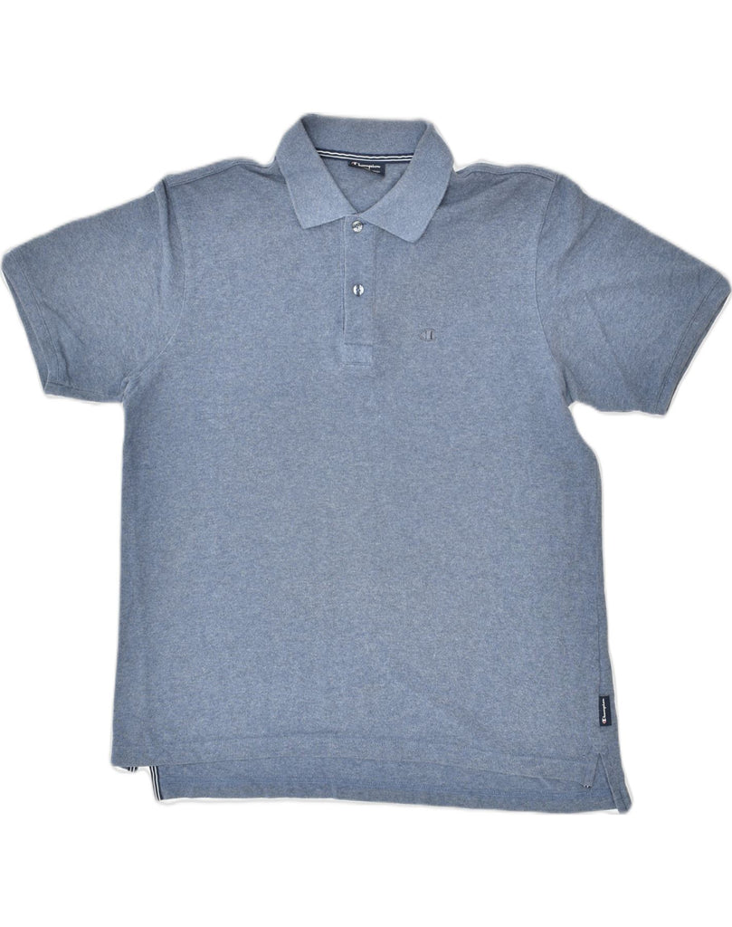 CHAMPION Mens Polo Shirt Medium Blue Cotton | Vintage | Thrift | Second-Hand | Used Clothing | Messina Hembry 