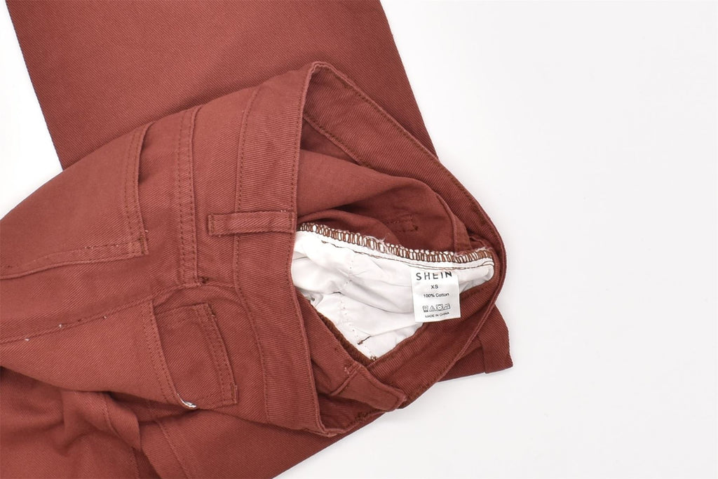 SHEIN Mens Straight Jeans XS W26 L29 Burgundy Cotton | Vintage | Thrift | Second-Hand | Used Clothing | Messina Hembry 