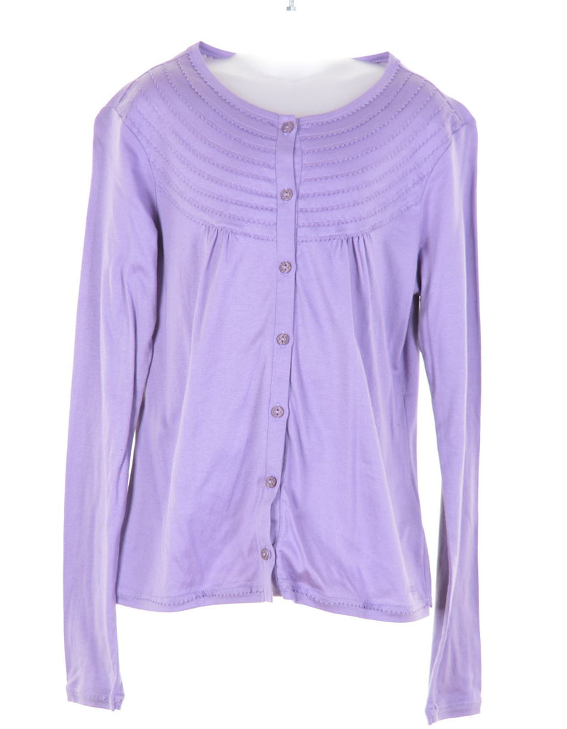MISSONI Girls Cardigan Jumper 11-12 Years Purple Cotton - Second Hand & Vintage Designer Clothing - Messina Hembry