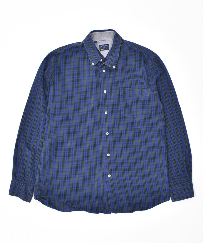 BROKER'S Mens Shirt Large Blue Check Cotton Vintage | Vintage | Thrift | Second-Hand | Used Clothing | Messina Hembry 