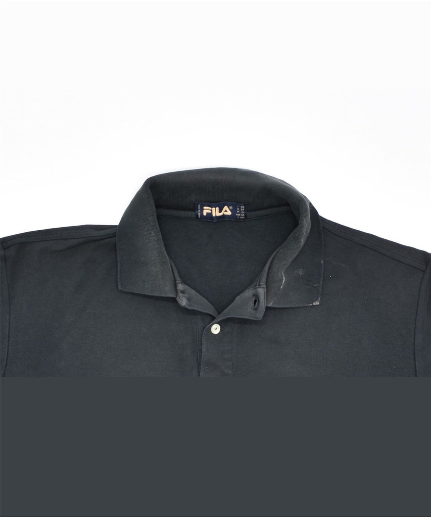 FILA Mens Polo Shirt IT 52 Large Black | Vintage | Thrift | Second-Hand | Used Clothing | Messina Hembry 