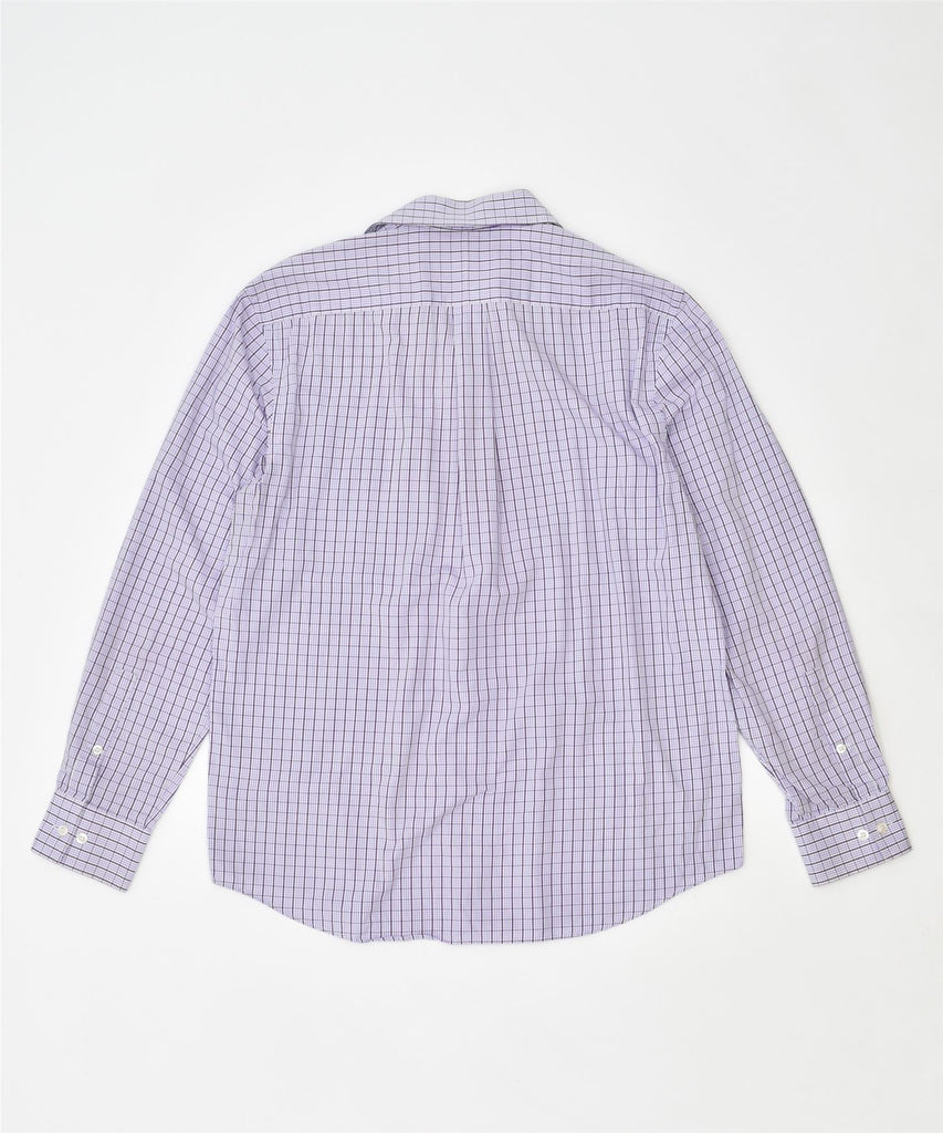 MICHAEL KORS Mens Long Sleeve Shirt Size 16 Large Purple Check Cotton | Vintage | Thrift | Second-Hand | Used Clothing | Messina Hembry 