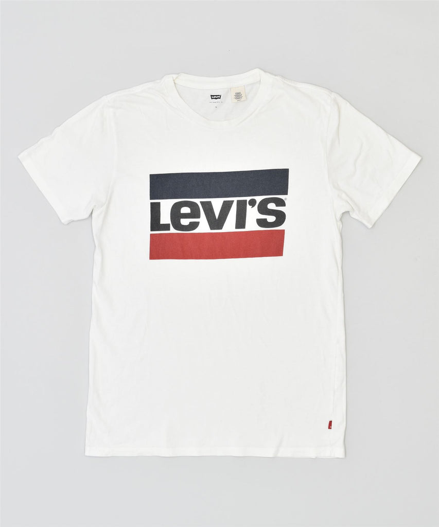 LEVI'S Mens Graphic T-Shirt Top Small White | Vintage | Thrift | Second-Hand | Used Clothing | Messina Hembry 