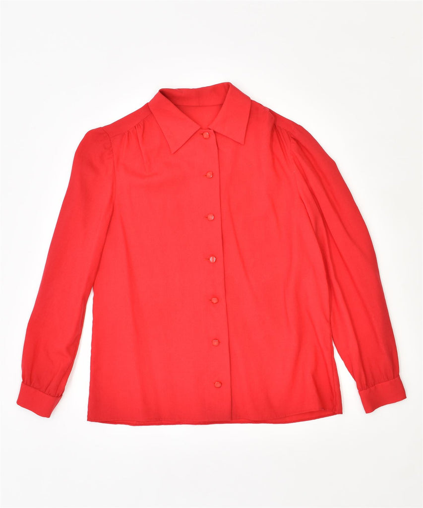 VINTAGE Womens Shirt UK 14 Medium Red | Vintage | Thrift | Second-Hand | Used Clothing | Messina Hembry 