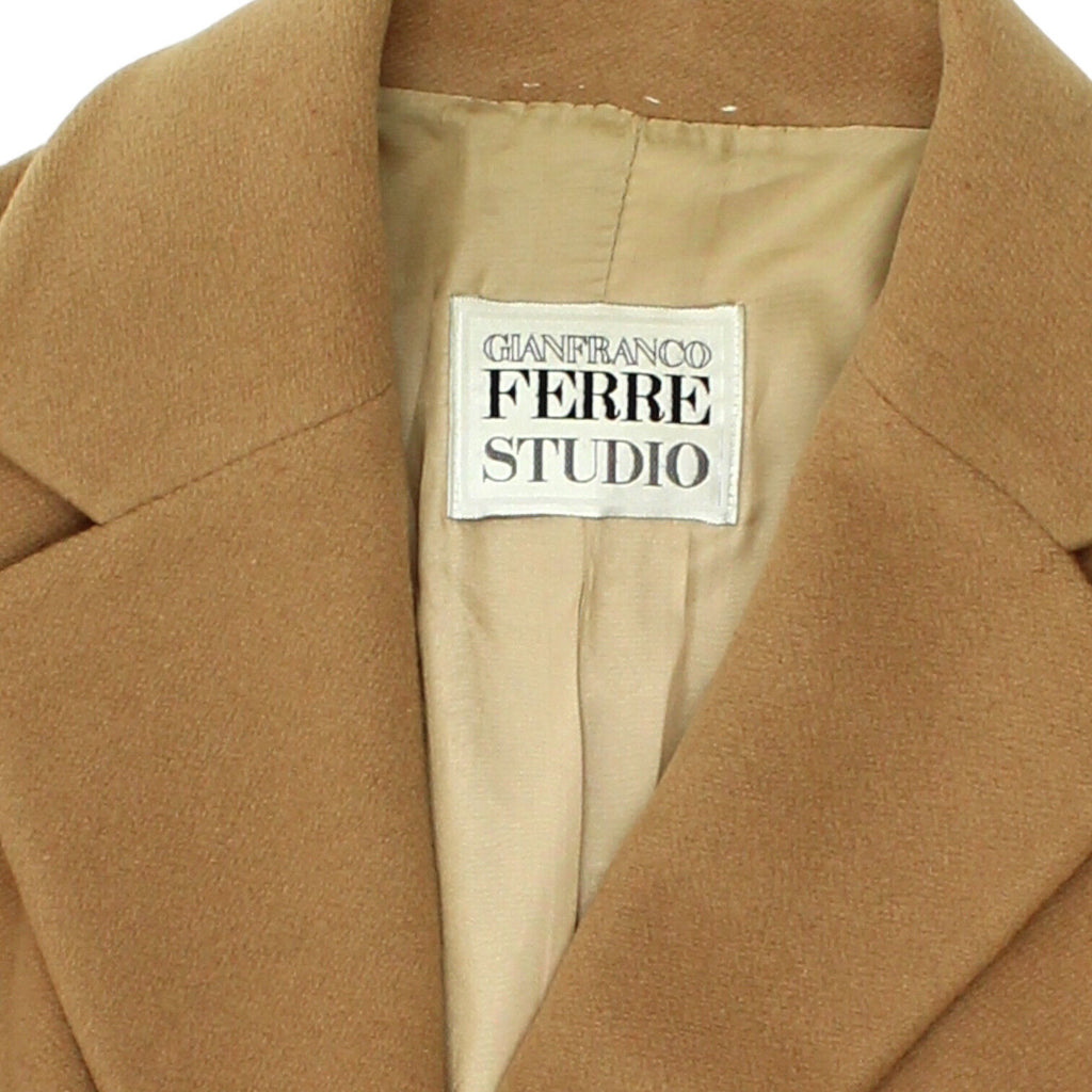 Gianfranco Ferre Mens Long Brown Button Up Overcoat | Vintage Designer Coat VTG | Vintage Messina Hembry | Thrift | Second-Hand Messina Hembry | Used Clothing | Messina Hembry 