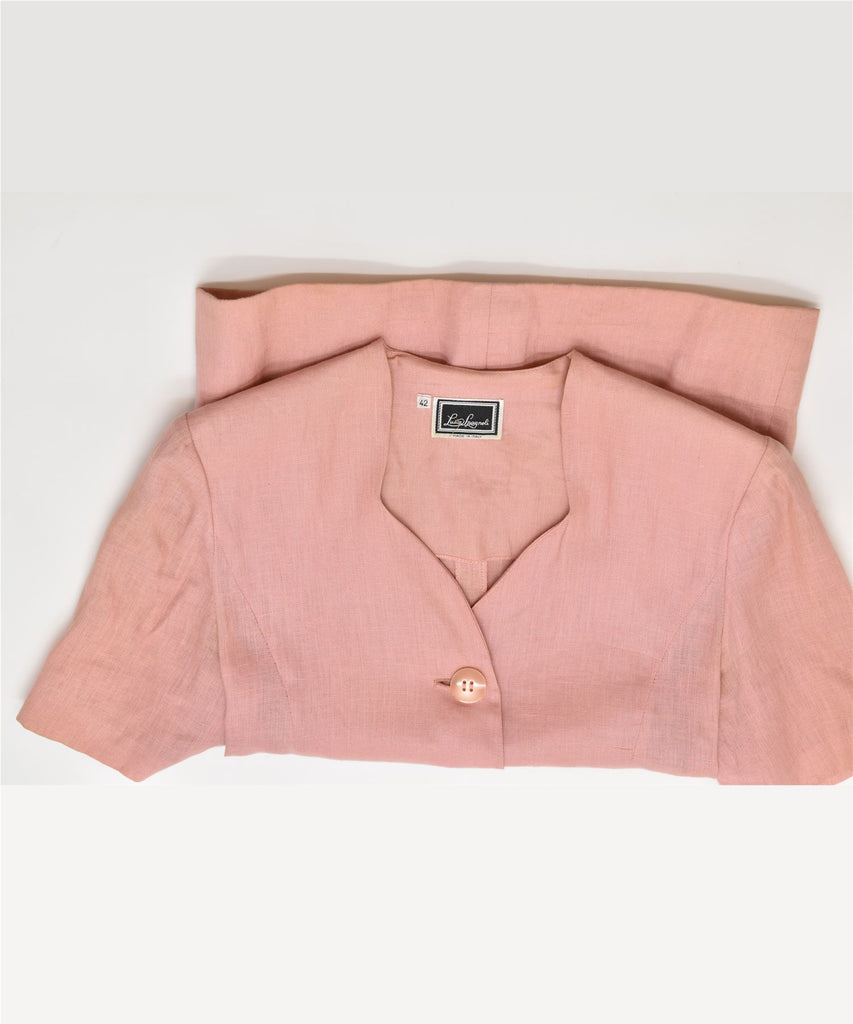 LUISA SPAGNOLI Womens Short Sleeve 3Button Blazer Jacket IT 42 Medium Pink | Vintage | Thrift | Second-Hand | Used Clothing | Messina Hembry 