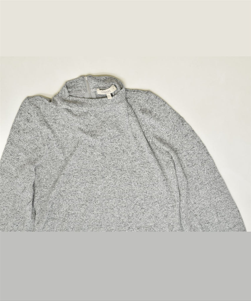 OASIS Womens Turtle Neck Jumper Sweater UK 14 bMedium Grey Flecked | Vintage | Thrift | Second-Hand | Used Clothing | Messina Hembry 