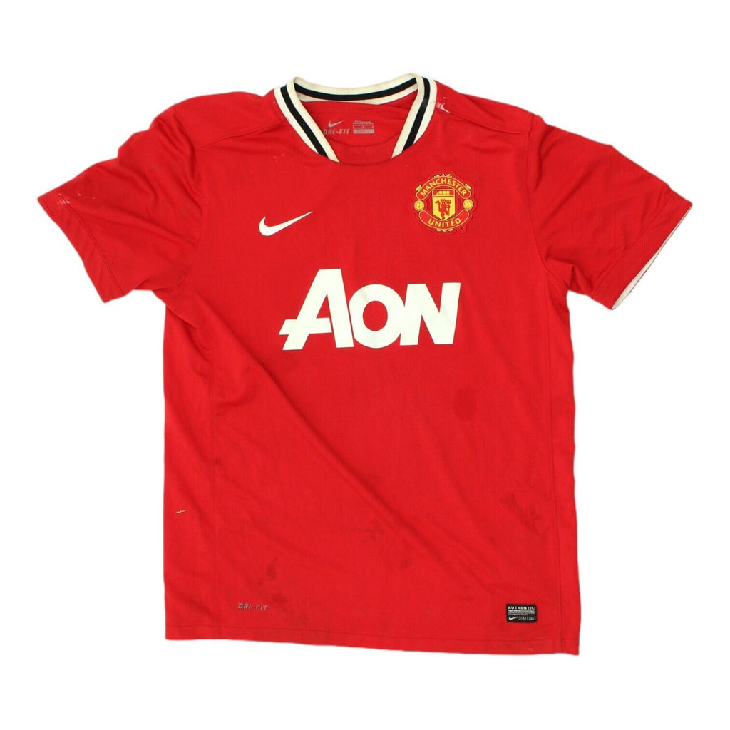 Manchester United 11/12 Mens Red Nike Home Shirt | Retro Premier League Football | Vintage Messina Hembry | Thrift | Second-Hand Messina Hembry | Used Clothing | Messina Hembry 