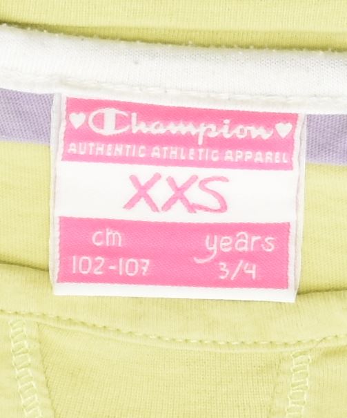 CHAMPION Girls Graphic T-Shirt Top 3-4 Years 2XS Green | Vintage | Thrift | Second-Hand | Used Clothing | Messina Hembry 