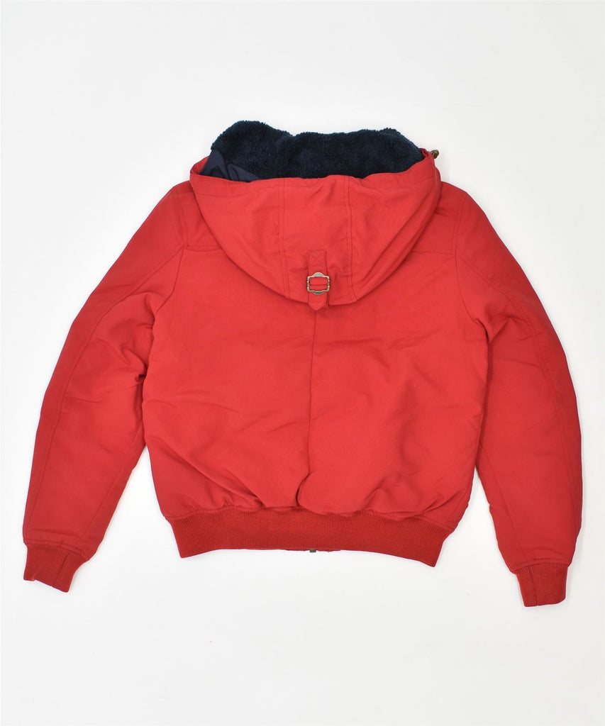 JACK WILLS Womens Hooded Padded Jacket UK 10 Small Red Polyester | Vintage | Thrift | Second-Hand | Used Clothing | Messina Hembry 