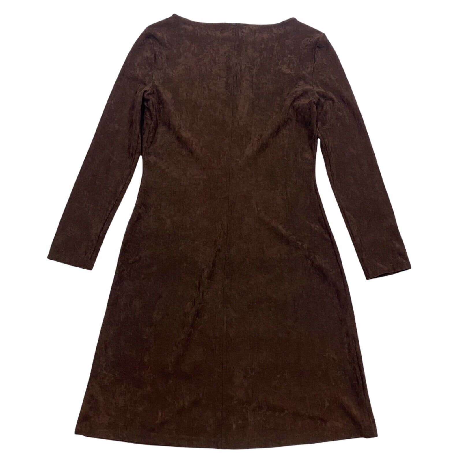 Max & Co Long Sleeve Stretchy Velour Sheath Dress | Vintage Designer Brown  VTG
