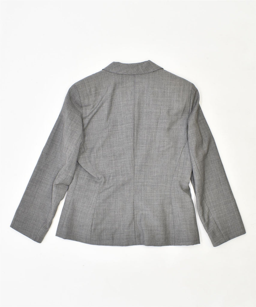 MECCANICA Womens 3 Button Blazer Jacket IT 46 Large Grey Virgin Wool | Vintage | Thrift | Second-Hand | Used Clothing | Messina Hembry 