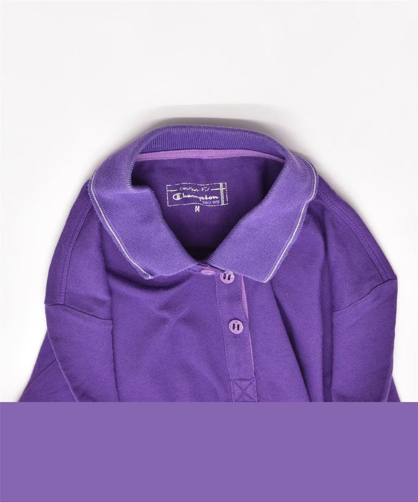 CHAMPION Womens Polo Shirt UK 12 Medium Purple | Vintage | Thrift | Second-Hand | Used Clothing | Messina Hembry 