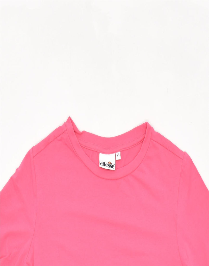 ELLESSE Womens Crop Top UK 6 XS Pink Cotton | Vintage | Thrift | Second-Hand | Used Clothing | Messina Hembry 