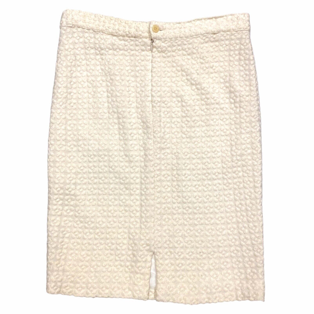 Versus Gianni Versace Textured Below Knee Length Skirt | Vintage Designer Beige | Vintage Messina Hembry | Thrift | Second-Hand Messina Hembry | Used Clothing | Messina Hembry 