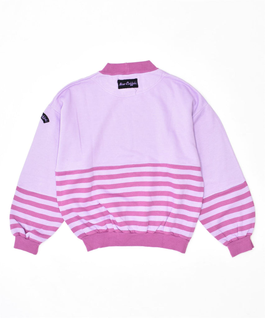 NEW CIEFFEBI Womens Sweatshirt Jumper UK 10 Small Pink Striped Acrylic | Vintage | Thrift | Second-Hand | Used Clothing | Messina Hembry 