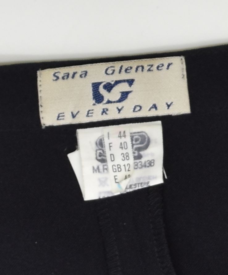 SARA GLENZER Womens Wrap Skirt UK 12 Medium W29 Black Polyester Vintage | Vintage | Thrift | Second-Hand | Used Clothing | Messina Hembry 