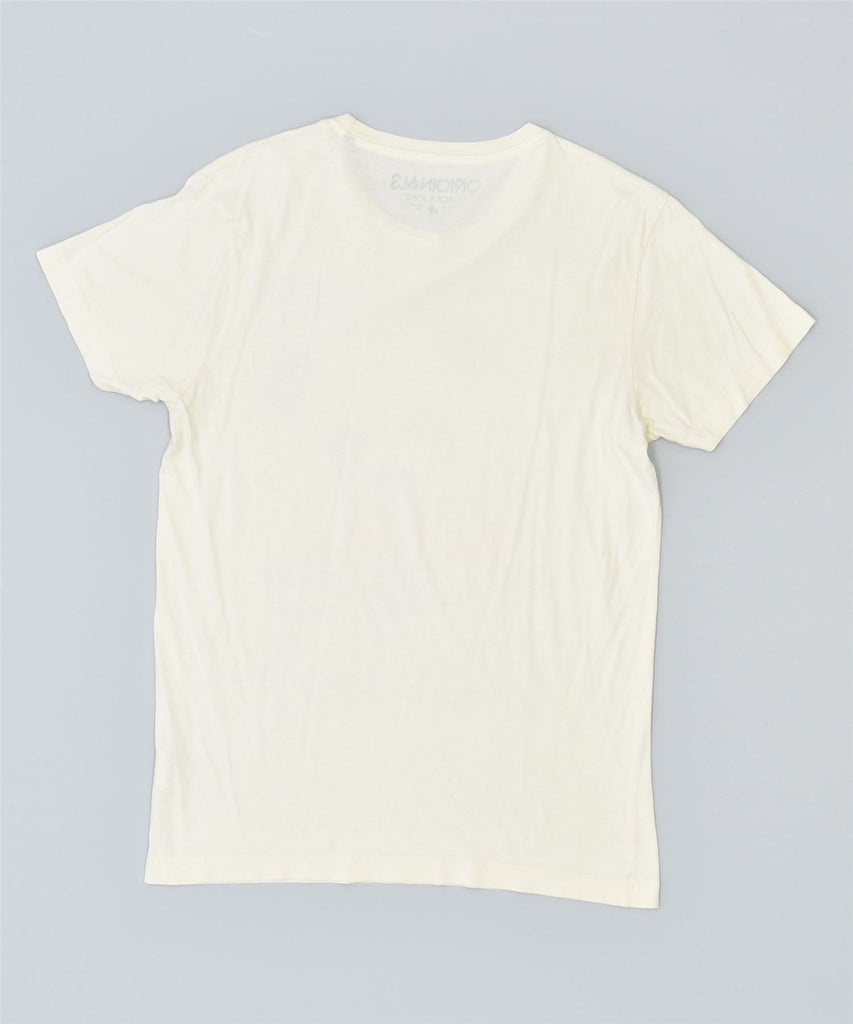 JACK & JONES Mens Graphic T-Shirt Top Medium Off White Animal Print Cotton | Vintage | Thrift | Second-Hand | Used Clothing | Messina Hembry 