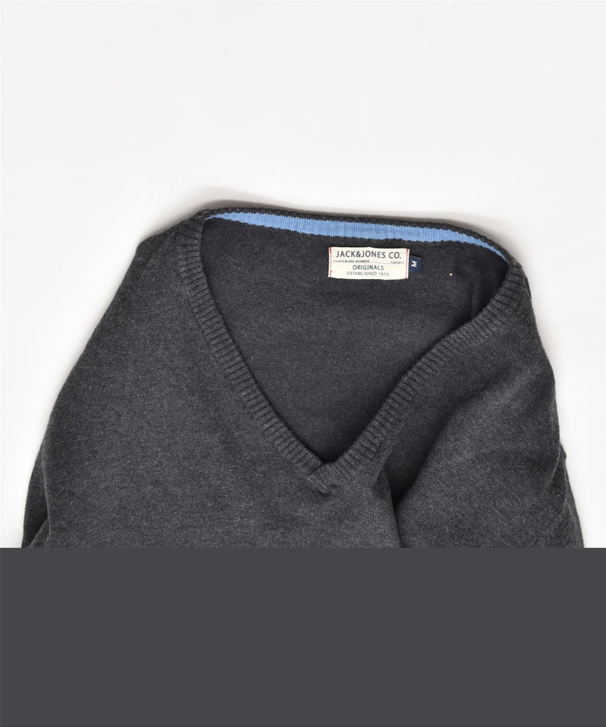 JACK & JONES Mens V-Neck Jumper Sweater Medium Black | Vintage | Thrift | Second-Hand | Used Clothing | Messina Hembry 