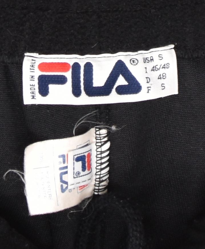 FILA Womens Fleece Tracksuit Trousers IT 46/48 Large Black Polyester | Vintage | Thrift | Second-Hand | Used Clothing | Messina Hembry 