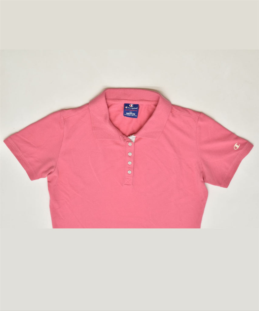 CHAMPION Womens Polo Shirt UK 12 Medium Pink | Vintage | Thrift | Second-Hand | Used Clothing | Messina Hembry 