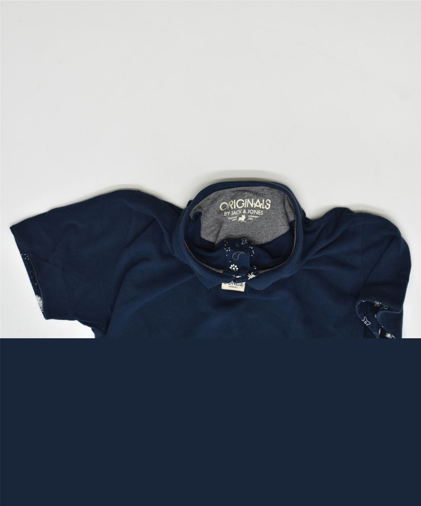 JACK & JONES Mens Polo Shirt Small Navy Blue Cotton | Vintage | Thrift | Second-Hand | Used Clothing | Messina Hembry 