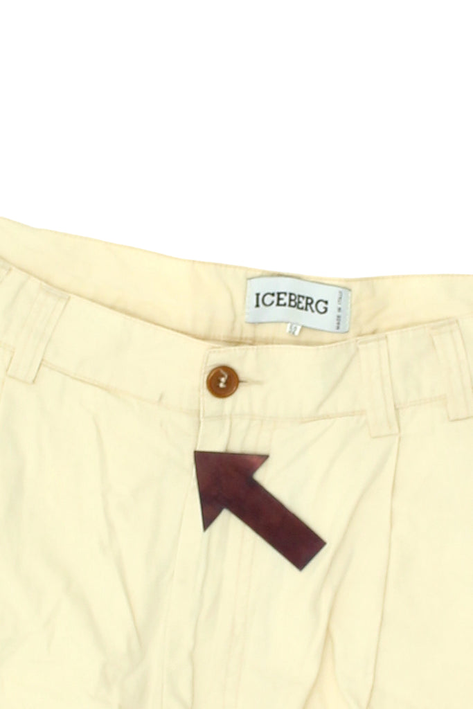 Iceberg Chino Shorts | Vintage High End Luxury Designer Beige Cotton VTG | Vintage Messina Hembry | Thrift | Second-Hand Messina Hembry | Used Clothing | Messina Hembry 