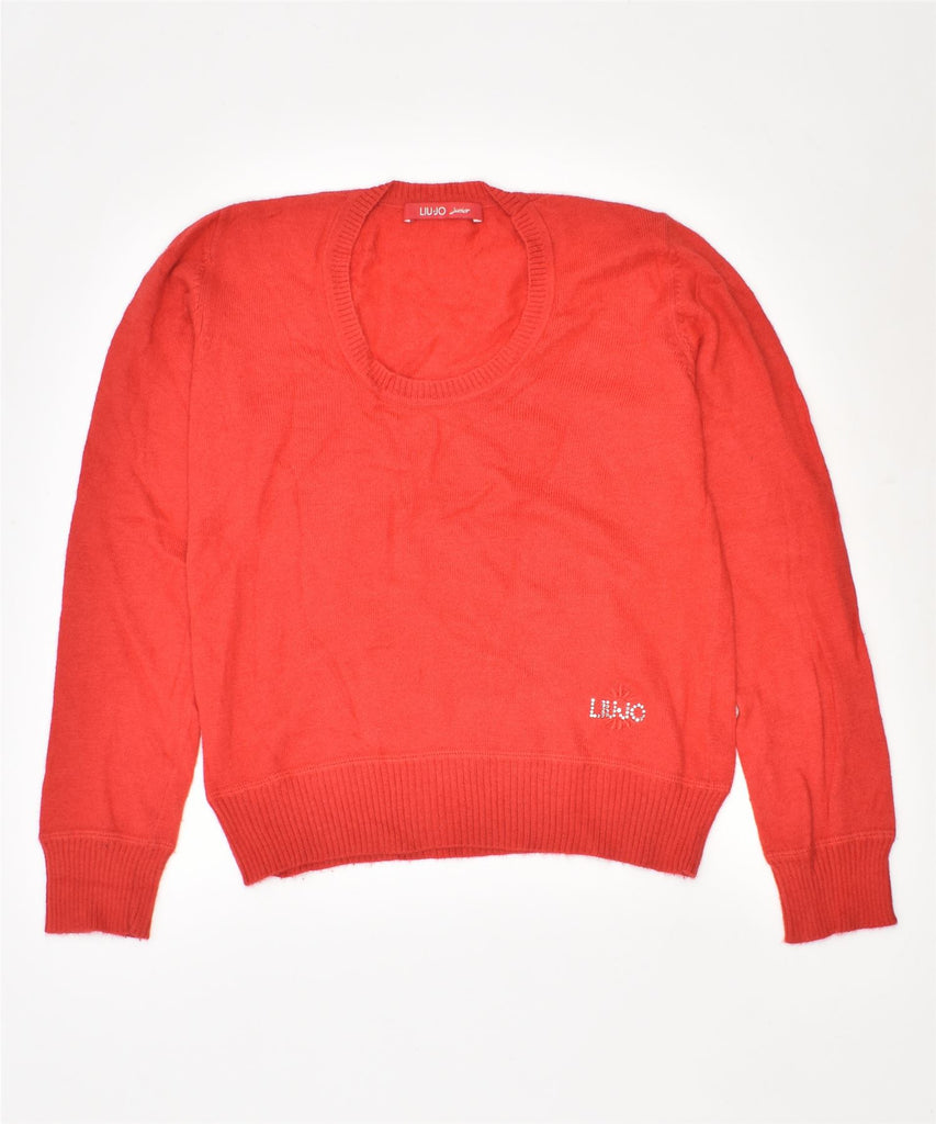 LIU JO Girls Crew Neck Jumper Sweater 7-8 Years Red | Vintage | Thrift | Second-Hand | Used Clothing | Messina Hembry 