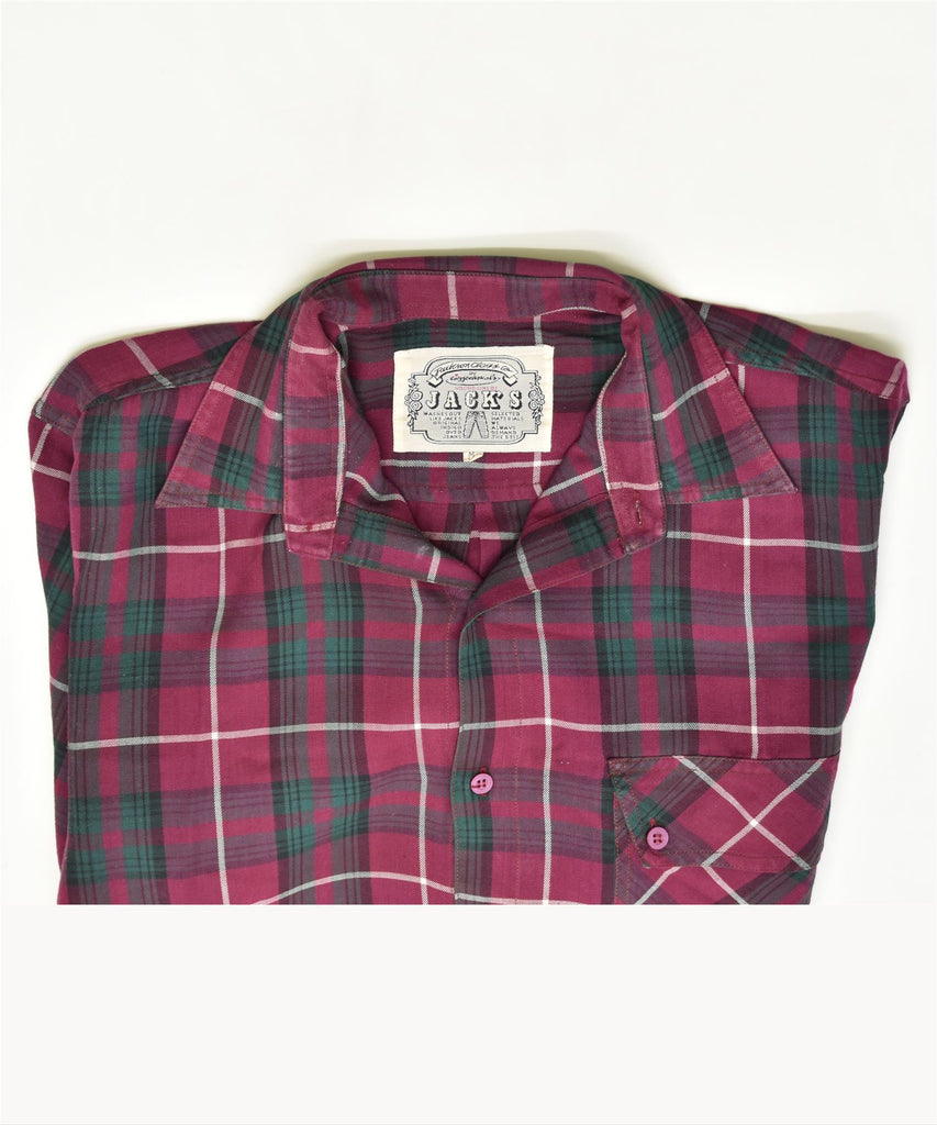 JACK'S Mens Shirt Medium Purple Check Cotton Vintage | Vintage | Thrift | Second-Hand | Used Clothing | Messina Hembry 