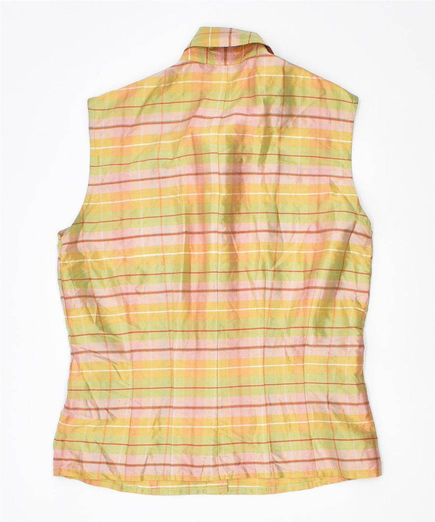 SEVENTY Womens Sleeveless Shirt IT 44 Medium Multicoloured Striped Silk | Vintage | Thrift | Second-Hand | Used Clothing | Messina Hembry 