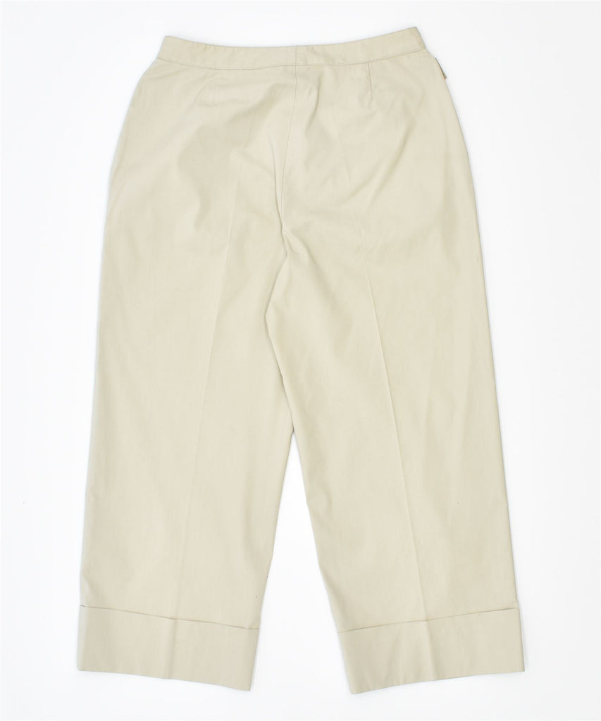 TRUSSARDI Womens Sport Straight Capri Trousers IT 42 Medium W27 L22 Beige | Vintage | Thrift | Second-Hand | Used Clothing | Messina Hembry 