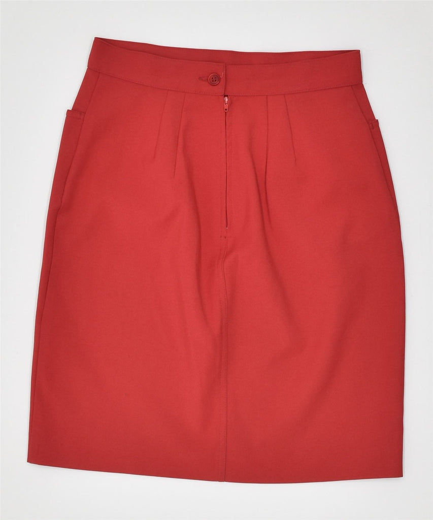 STEFANEL Womens Pencil Skirt IT 42 Medium W26 Red Polyester | Vintage | Thrift | Second-Hand | Used Clothing | Messina Hembry 