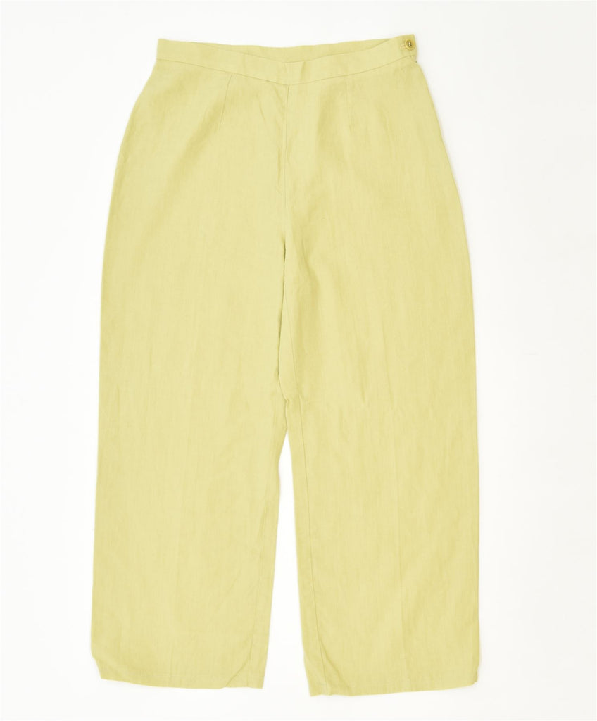 VINTAGE Womens Straight Capri Trousers IT 42 Medium W28 L24 Yellow Classic | Vintage | Thrift | Second-Hand | Used Clothing | Messina Hembry 