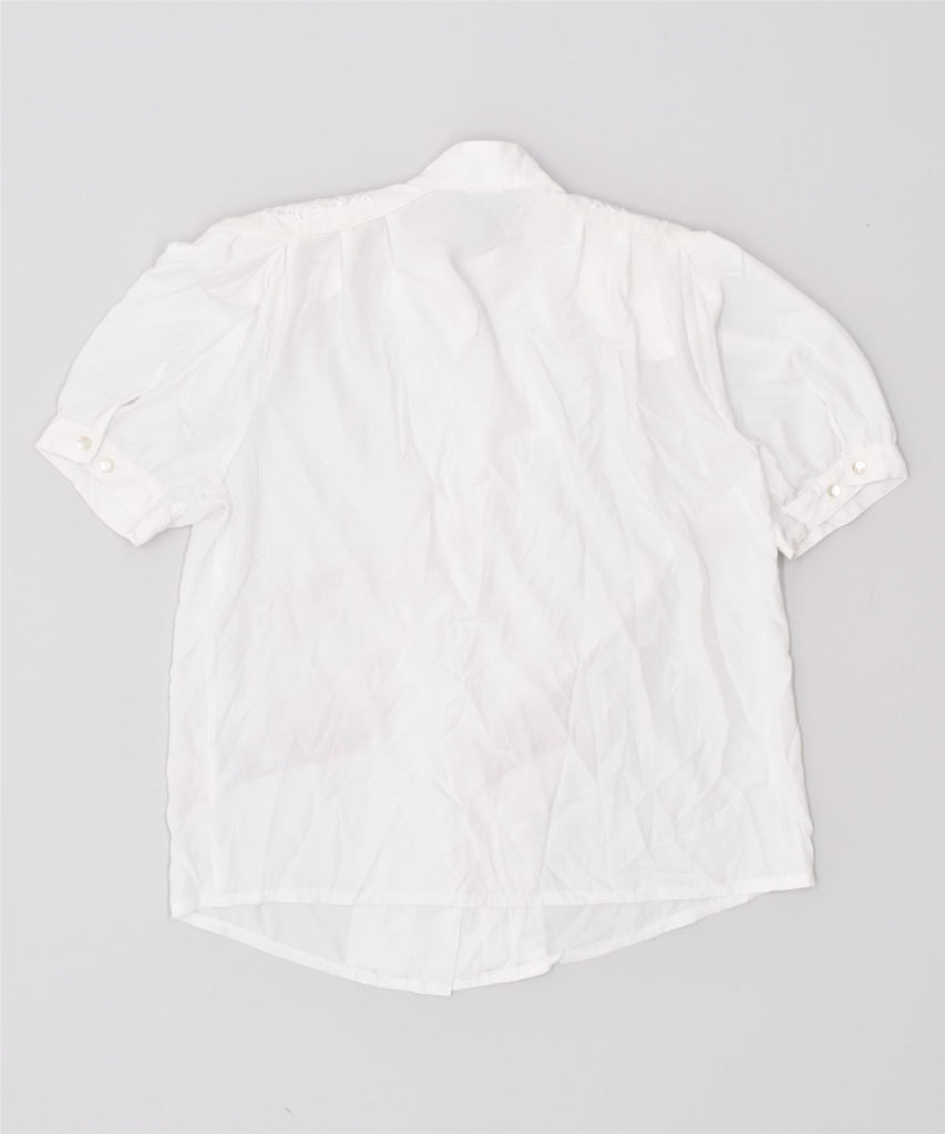 CANDA Womens Short Sleeve Shirt Blouse EU 44 XL White Polyester | Vintage | Thrift | Second-Hand | Used Clothing | Messina Hembry 