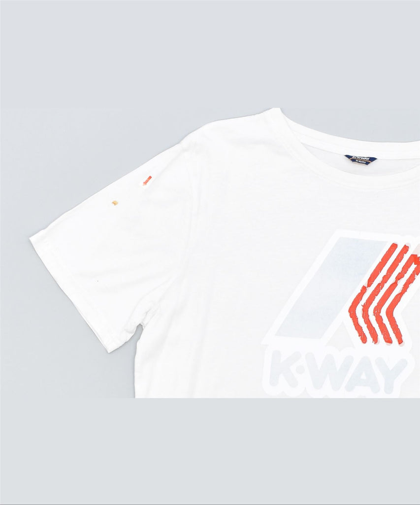 K-WAY Boys Graphic T-Shirt Top 15-16 Years White | Vintage | Thrift | Second-Hand | Used Clothing | Messina Hembry 