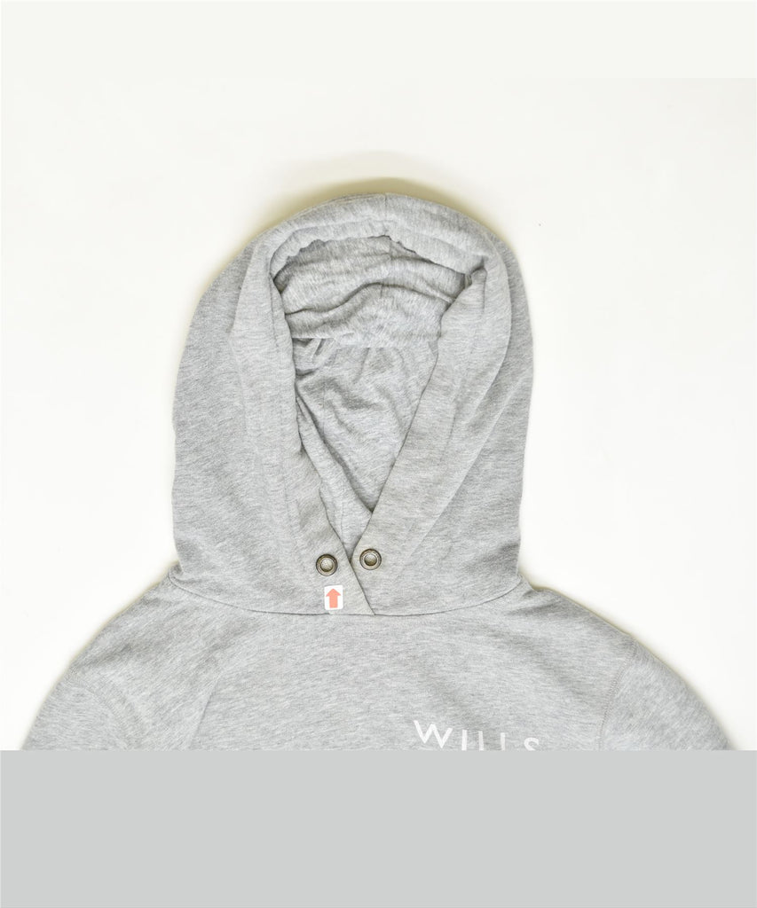 JACK WILLS Womens Graphic Hoodie Jumper UK 10 Small Grey Cotton | Vintage | Thrift | Second-Hand | Used Clothing | Messina Hembry 