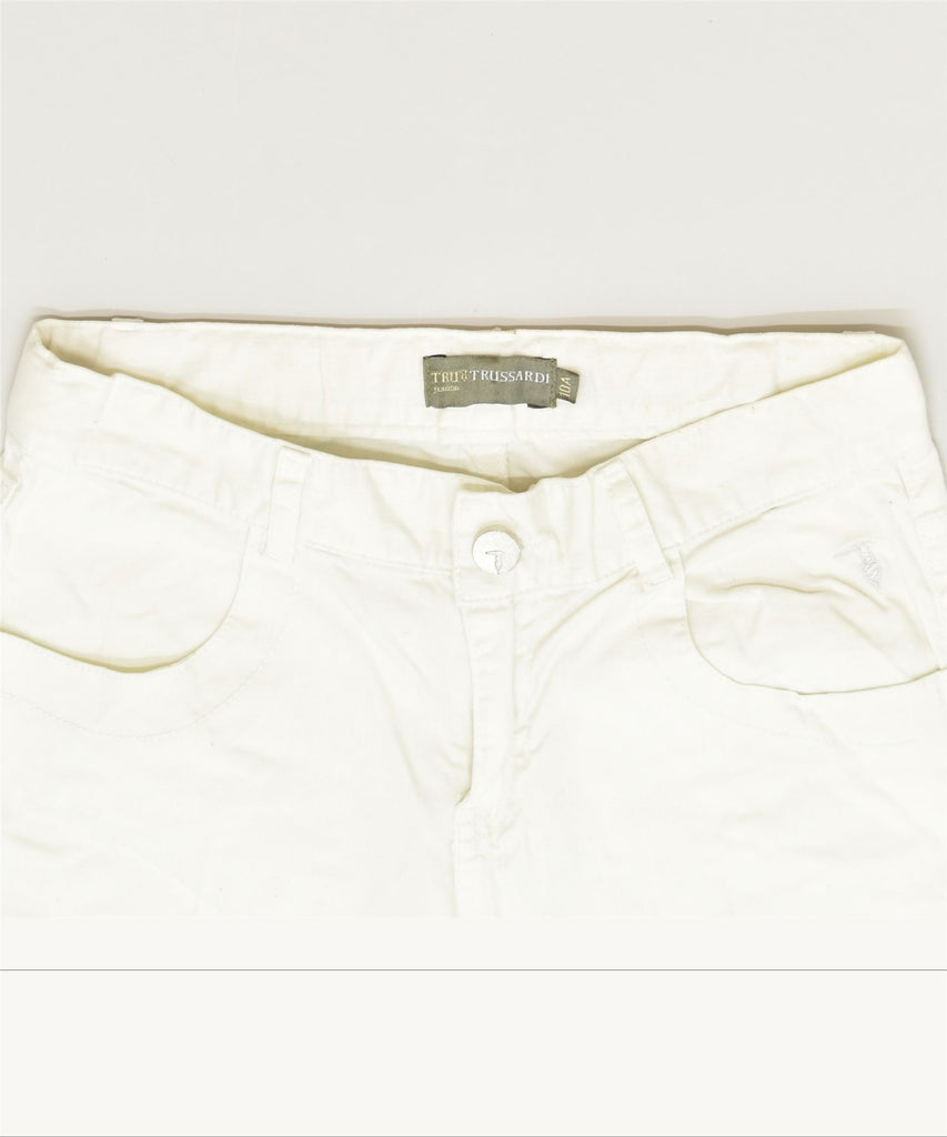 TRUSSARDI Girls Casual Shorts 9-10 Years W24 White Cotton Classic | Vintage | Thrift | Second-Hand | Used Clothing | Messina Hembry 