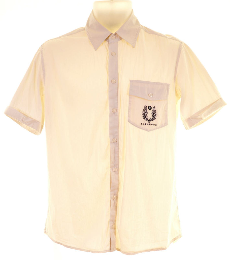 RICHMOND Boys Shirt Short Sleeve 13-14 Years White Cotton - Second Hand & Vintage Designer Clothing - Messina Hembry
