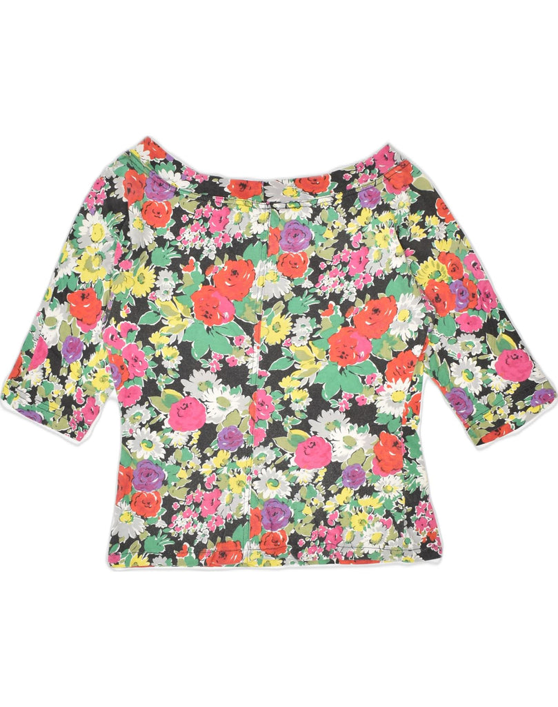 ANNI RUGGENTI Womens 3/4 Sleeve Blouse Top UK 8 Small Multicoloured Floral | Vintage | Thrift | Second-Hand | Used Clothing | Messina Hembry 