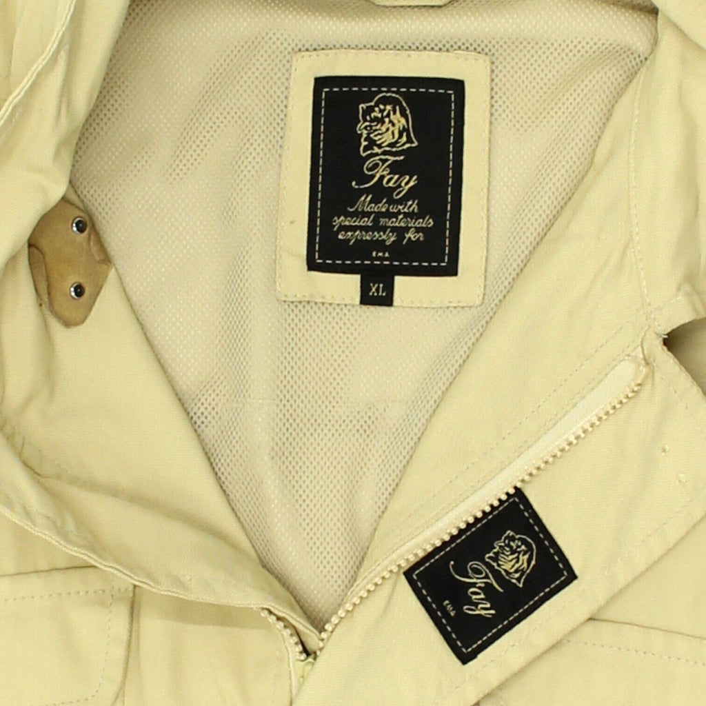 Fay Mens Beige Utility Jacket | Vintage High End Luxury Designer Zip Up Coat VTG | Vintage Messina Hembry | Thrift | Second-Hand Messina Hembry | Used Clothing | Messina Hembry 