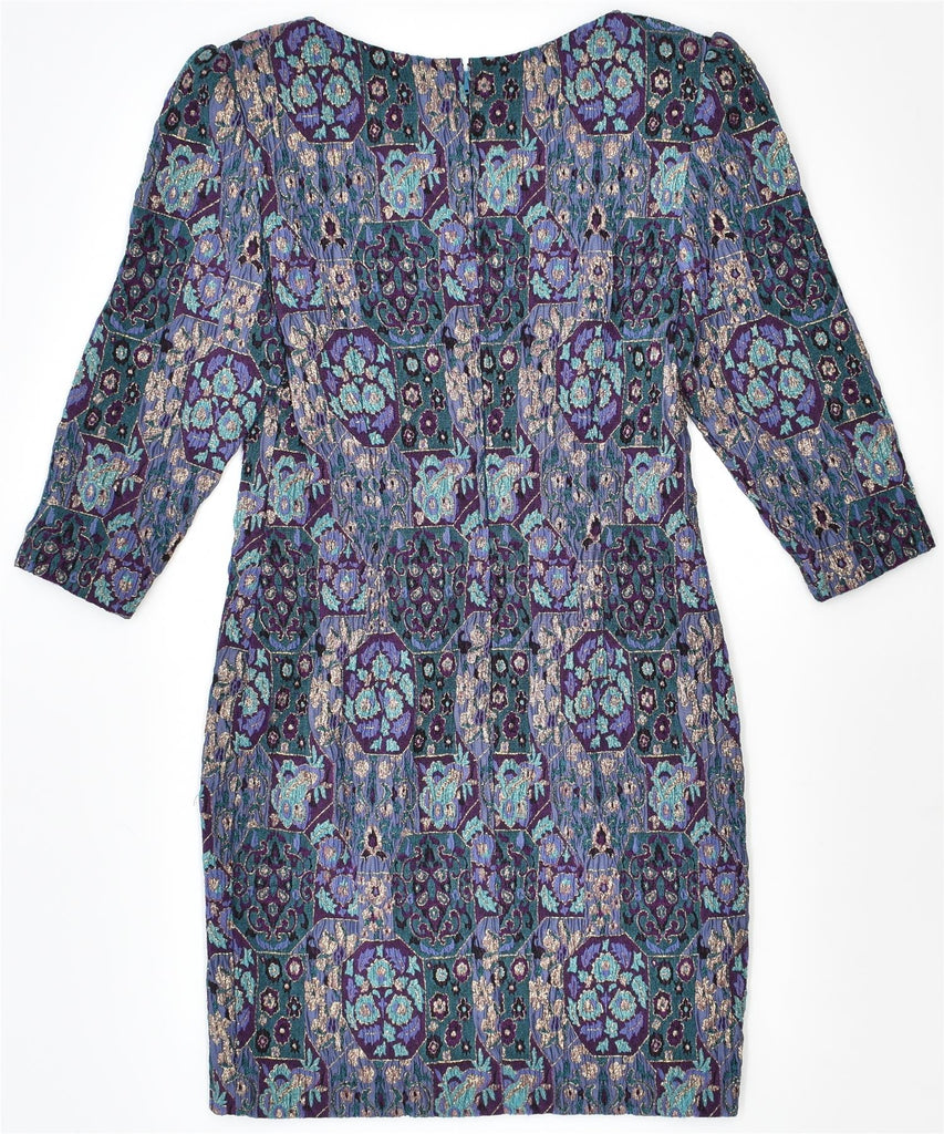 VINTAGE Womens Sheath Dress UK 10 Small Purple Ikat | Vintage | Thrift | Second-Hand | Used Clothing | Messina Hembry 