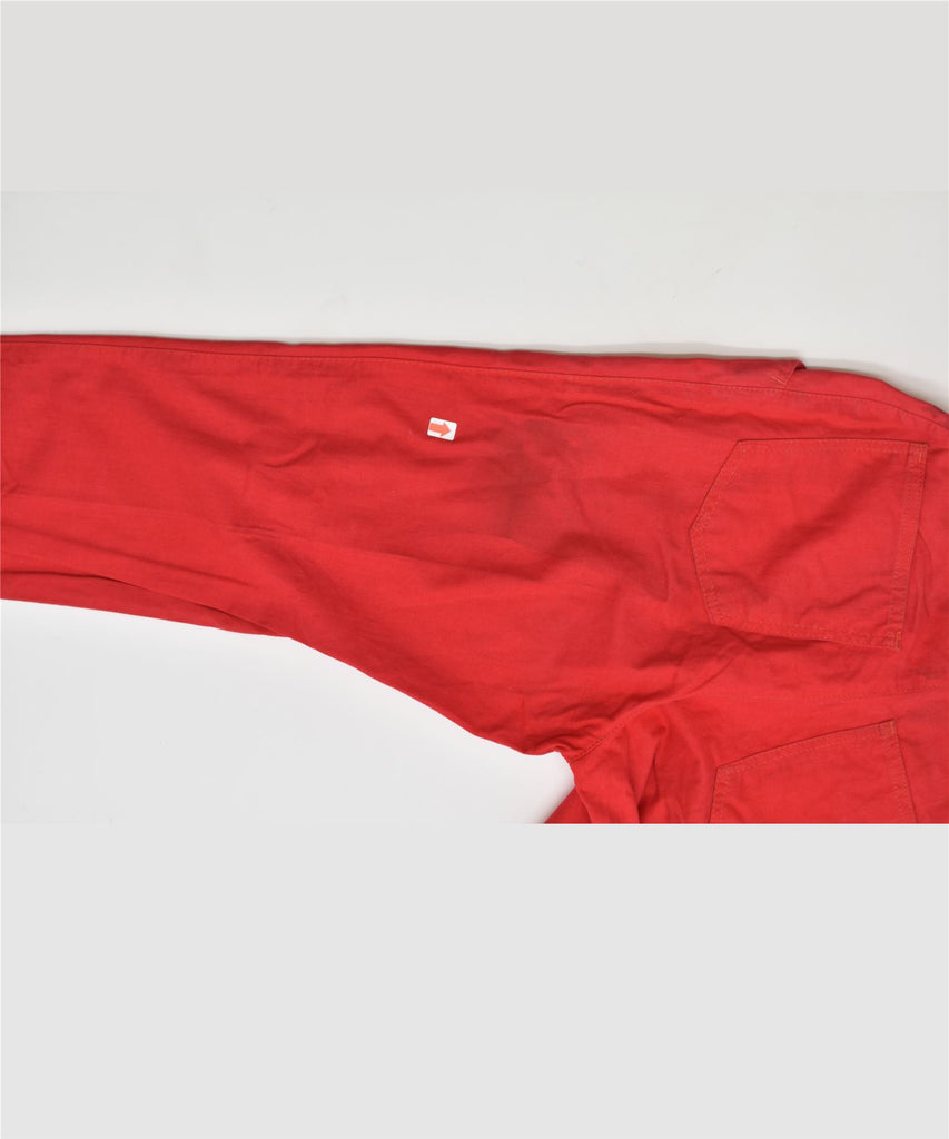 BENETTON Womens Slim Casual Trousers IT 46 Large W29 L30 Red Cotton | Vintage | Thrift | Second-Hand | Used Clothing | Messina Hembry 