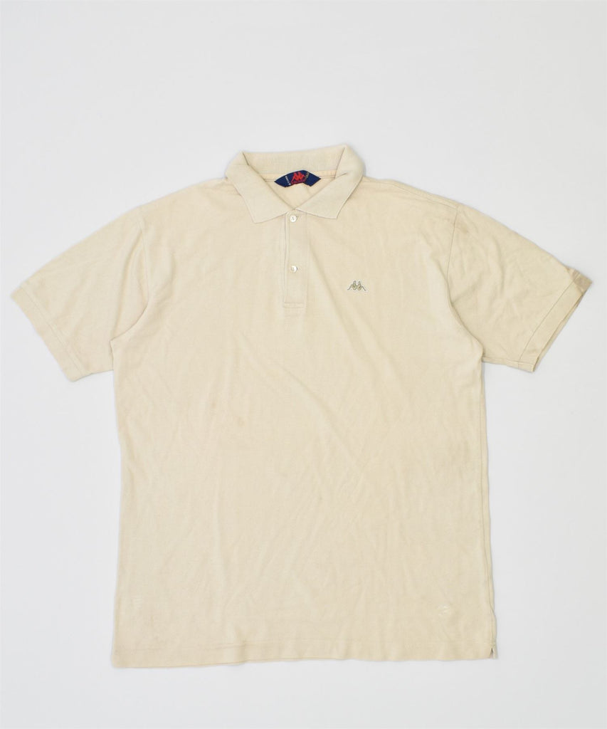 KAPPA Mens Polo Shirt XL Beige Cotton | Vintage | Thrift | Second-Hand | Used Clothing | Messina Hembry 